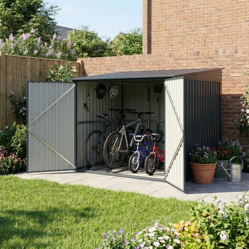 Outdoor bicycle shed - bicycle, up