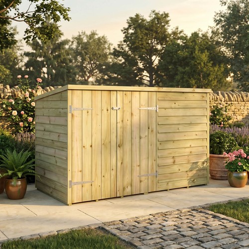 3x6 wooden garden shed - wooden, bike