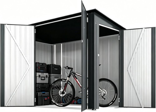 7ft metal bike - bike, shed